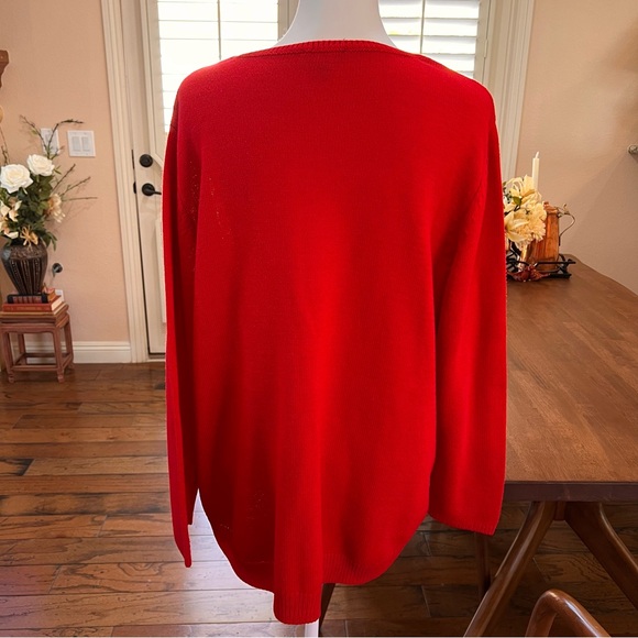 Lane Bryant Red Tight Knit 3/4 Sleeve Sweater Top, Size 18/20 - Picture 7 of 8